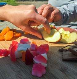 Snack after biking in Otago, New Zealand