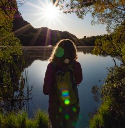 Sun strike at Diamond Lake
