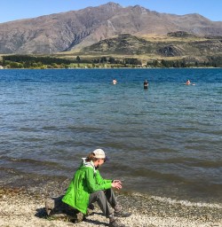 Swim at Lake Wanaka, Otago New Zealand