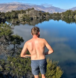 Swim at Mou Waho Island, Wanaka Otago New Zealand