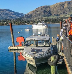 Taking boat at Mou Waho Island, Lake Wanaka Otago New Zealand