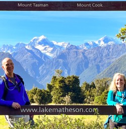 5. Guest couple in frame at Lake Matheson