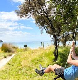 5. Guest on rope swing Stewart Island