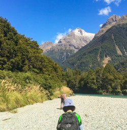 5. Guests walking along Hollyford River