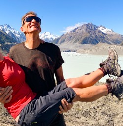 5. Two guests laughing in arms Mt Cook