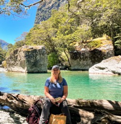 Solo guest river view on Routeburn Track
