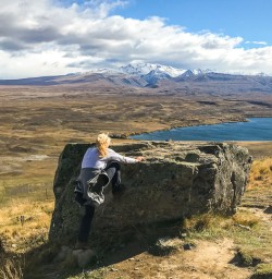 Guest above Lake Tekapo, Canterbury New Zealand