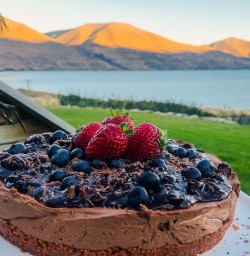 Cake at Lake Ohau, Otago New Zealand