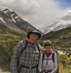 Couple at Aoraki Mount Cook, Canterbury New Zealand
