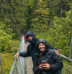 Couple hiking the Routeburn