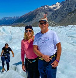 Couple on Tasman Glacier heli hike
