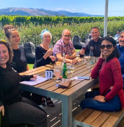 Enjoying lunch at Wairau Valley