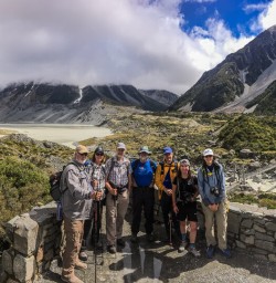 Group at Aoraki Mt Cook, Canterbury New Zealand