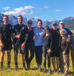 Group at Eglinton Valley, Fiordland New Zealand