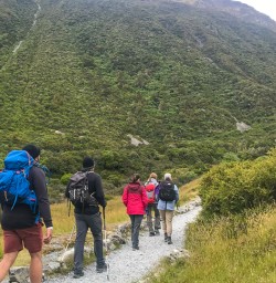Group hike Mount Cook National Park