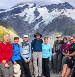 Group at Hooker Valley, Canterbury New Zealand