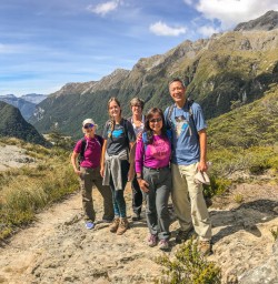 Group at Routeburn Track Valley, Otago New Zealand
