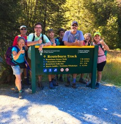Thumbs up! At the Routeburn Track trail head