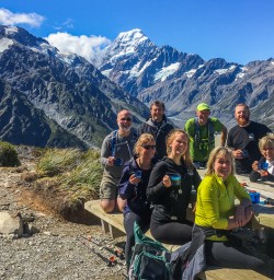 Group at Sealy Tarns Lookout, Aoraki Mount Cook National Park Canterbury New Zealand