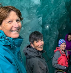Group at Tasman Glacier, Canterbury New Zealand