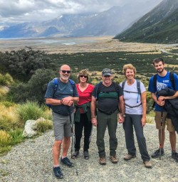 Group at Tasman Glacier Viewpoint, Canterbury New Zealand