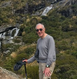 Guest at Routeburn Track Falls, Otago New Zealand