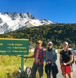 Guests at Sealy Tarns sign