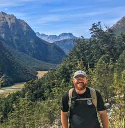 Guide at Routeburn Track Valley, Otago New Zealand