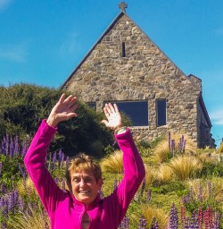 Happy ladies at Lake Tekapo, Canterbury New Zealand