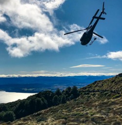 Helicopter flight from Luxmore Hut