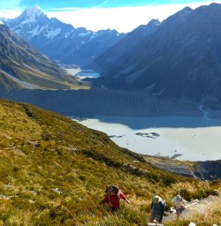 Heading up the track to the Sealy Tarns! A stiff climb – but worth every step.