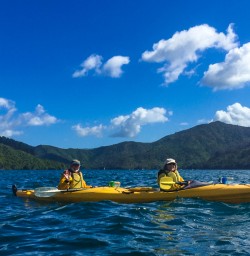 Kayaking pair Queen Charlotte Sound