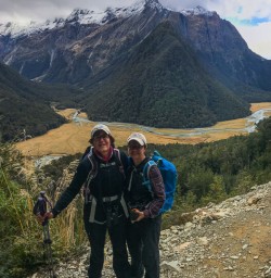 Ladies above the Routeburn track valley, Otago New Zealand