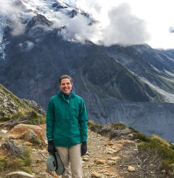 Lady at Aoraki Mt Cook National Park, Canterbury New Zealand