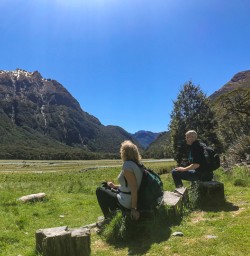 Lunch break at Routeburn Flats