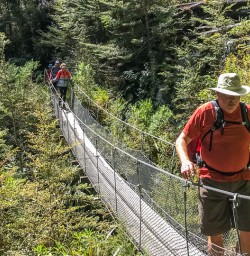 Passing Routeburn Track Bridge, Fiordland National Park Southland New Zealand