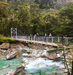 Crossing the stunning Routeburn