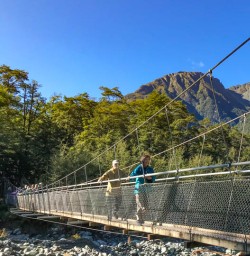 Routeburn Track swing bridge