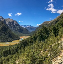 Routeburn track valley, otago new zealand