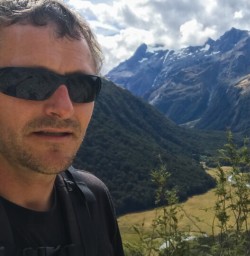 Selfie above the Routeburn Track valley, Otago New Zealand