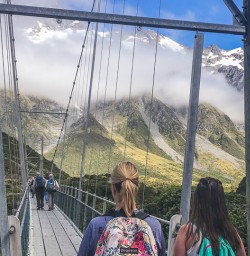 Swing bridge at Aoraki Mt Cook, Canterbury New Zealand