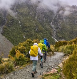 Walking at Aoraki Mt Cook Canterbury New Zealand