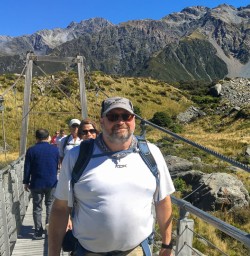 Guest walking the Hooker Valley Track, Canterbury New Zealand