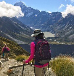 Walking the Sealy Tarns Track, Aoraki Mount Cook National Park Canterbury New Zealand
