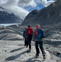 Walking at Tasman Glacier, Canterbury New Zealand