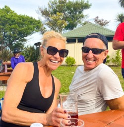 6. Happy guests with a beer