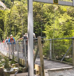 6. Crossing bridge on Routeburn Track