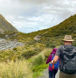 6. Group walking Hooker Valley Track