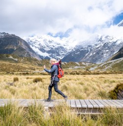 6. Guest on Hooker Valley boardwalk