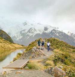 6. Guests walking Sealy Tarns